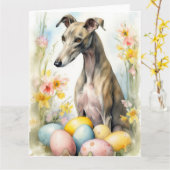 Carte Gryhound aux oeufs de Pâques (Fleur jaune)