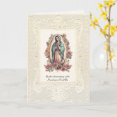 Carte Guadalupe Floral Anniversaire de la mort aimé un (Fleur jaune)