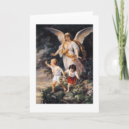 Carte GUARDIAN ANGEL Bernhard Plockhorst 1886 (Devant)