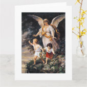 Carte GUARDIAN ANGEL Bernhard Plockhorst 1886 (Fleur jaune)