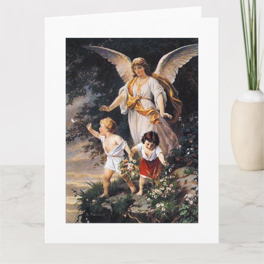 Carte GUARDIAN ANGEL Bernhard Plockhorst 1886 (Devant)