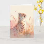 Carte Guépard dans la brise de la nature (Fleur jaune)