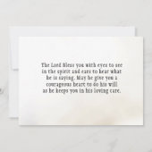 Carte GUERRIER DE PRIÈRE Mains en prière sur la Bible Ca (Dos)