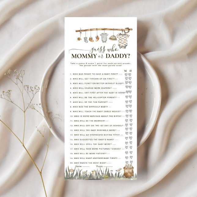 Carte Guess maman ou papa Reel amusant Pêche bébé jeu (Créateur téléchargé)