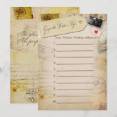 Carte Guess the Bride's Age Travel Shower jeu (Devant / Derrière)