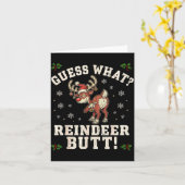 Carte Guess What Reindeer Butt Funny Christmas (Fleur jaune)