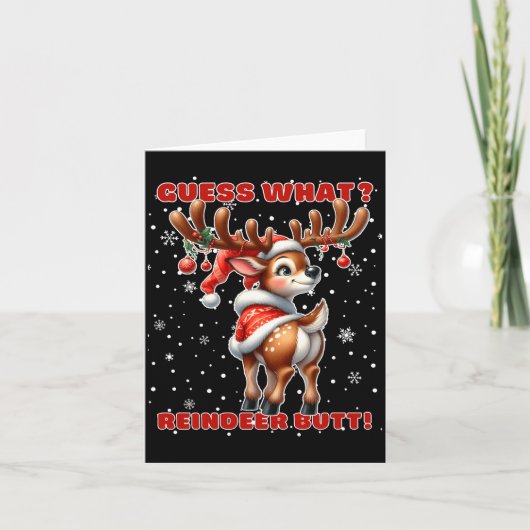 Carte Guess What Reindeer Butt Funny Christmas Humor Red (Devant)
