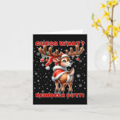 Carte Guess What Reindeer Butt Funny Christmas Humor Red (Fleur jaune)