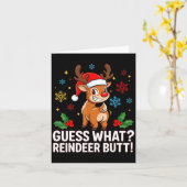 Carte Guess What Reindeer Butt Funny Christmas Men Reind (Fleur jaune)