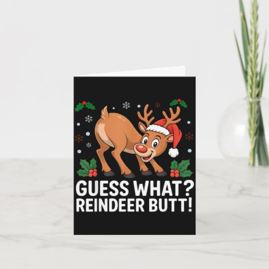 Carte Guess What Reindeer Butt Funny Christmas Men Reind (Devant)