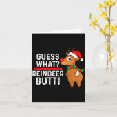 Carte Guess What Reindeer Butt Funny Christmas Men Reind (Fleur jaune)