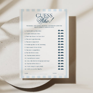 Carte Guess Who rayée bleue