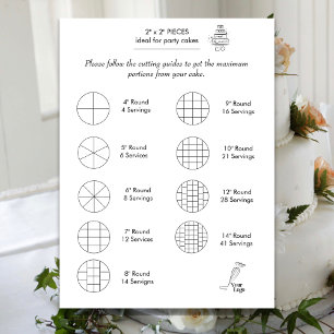 Carte Guide de coupe de gâteau Mariage rond simple