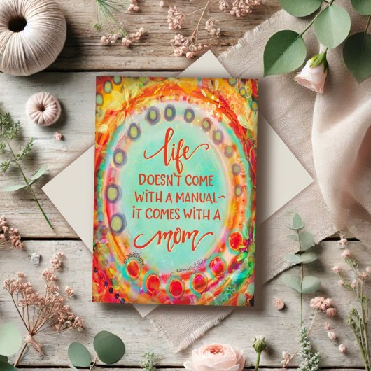 Carte Guide de la fête des mères Mignon Drôle Joli Gras