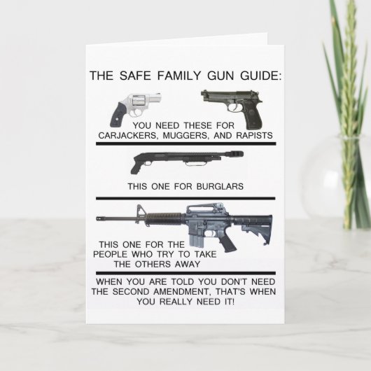 CARTE GUIDE SÛR D'ARME À FEU DE FAMILLE (Devant)