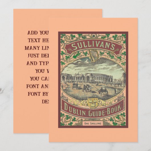 Carte Guide touristique vintage de Dublin Irlande (Devant / Derrière)