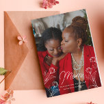 Carte Guidez la lumière Fête des Mères Salutation photo<br><div class="desc">Cette carte de la Fête des Mères est un bel et sincère hommage à la force motrice de votre vie. Le recto de la carte contient la citation "Merci pour être la lumière qui m'a toujours conduit à la maison" dans une écriture élégante entourée de délicats croquis blancs à fleurs....</div>
