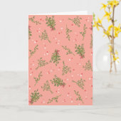 Carte Guimauve Rose Douce Joyeuses Fêtes Amour Botanique (Fleur jaune)