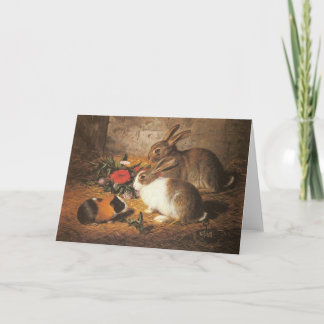 Carte Guinea Pig and Rabbits Greeting Card