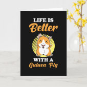 Carte Guinée Cochon mignon Dire Cadeau (Fleur jaune)