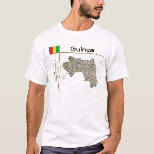 Carte Guinée-Conakry + Drapeau + Titre T-shirt (Devant)