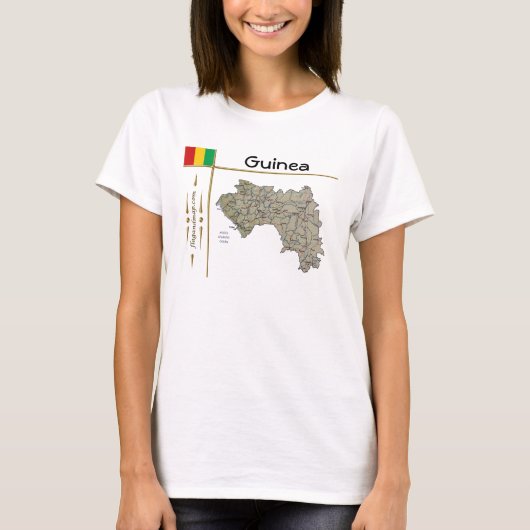 Carte Guinée-Conakry + Drapeau + Titre T-shirt (Devant)