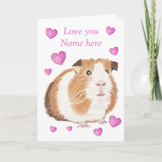 Carte guinéenne Pig Valentine, personnalisable (Devant)