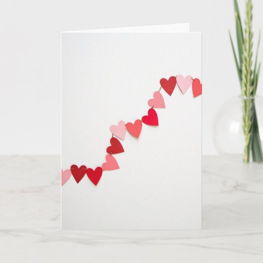 Carte Guirlande de Cœurs Minimaliste (Devant)