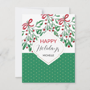 Carte Guirlande de Noël Bohème Aquarelle Moderne