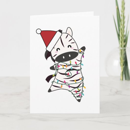 Carte Guirlande de Noël Zèbre Animaux Mignons Enfants (Devant)