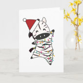 Carte Guirlande de Noël Zèbre Animaux Mignons Enfants (Fleur jaune)