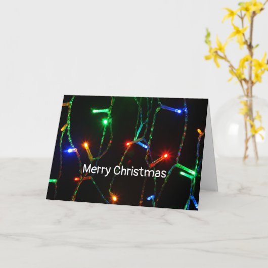 Carte Guirlande lumineuse "Joyeux Noël" (Fleur jaune)