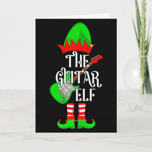 Carte Guitar Elf Christmas Pajamas Matching Family Elf S (Devant)
