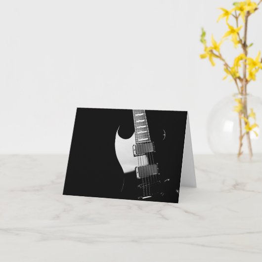 Carte Guitar noire (Fleur jaune)