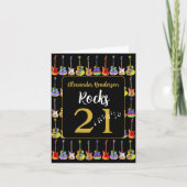 Carte Guitare 21e anniversaire Noir et Or (Devant)