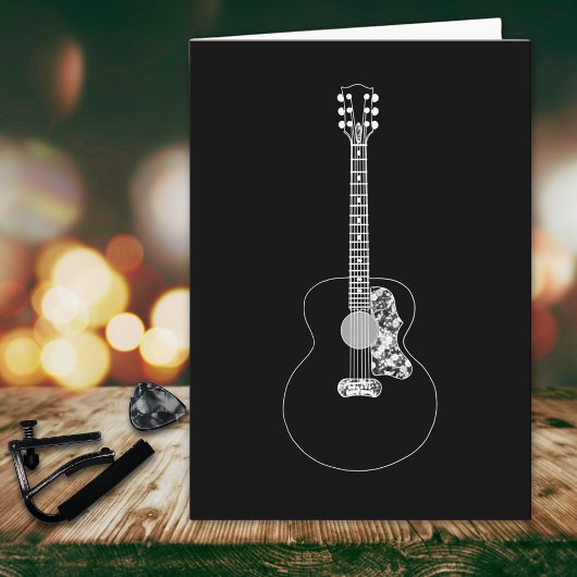 Carte Guitare acoustique de l'art monochrome