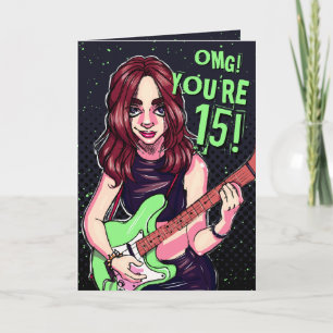 Carte Guitare Ado de Punk Rock 15e anniversaire