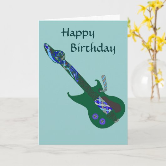 Carte Guitare Celtic Blues (Fleur jaune)