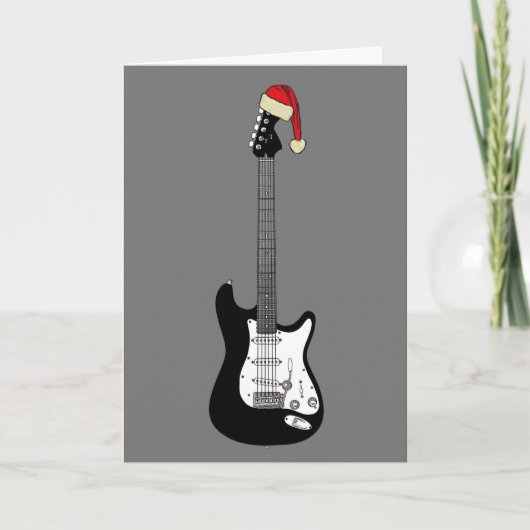 Carte Guitare cool Père Noël (Devant)