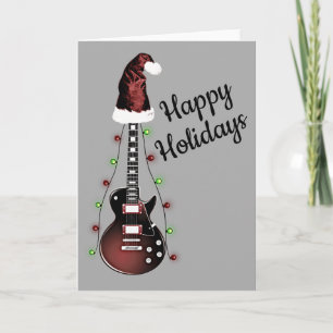 Carte Guitare de Noël Rocker Musicien de vacances Guitar