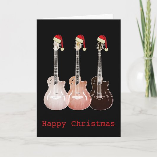 Carte Guitare de Noël Rustic Music (Devant)