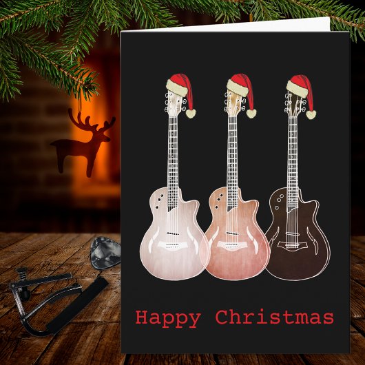 Carte Guitare de Noël Rustic Music