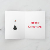 Carte Guitare de Noël Simple Noir et blanc (Intérieur)