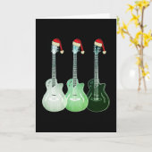 Carte Guitare électrique de Noël Père Noël (Fleur jaune)