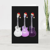 Carte Guitare électrique de Noël rose (Devant)