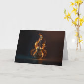 Carte Guitare électrique en feu (Fleur jaune)