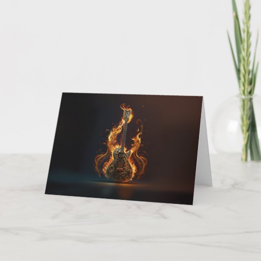 Carte Guitare électrique en feu (Devant)