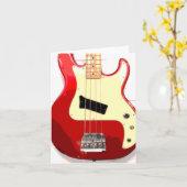 Carte Guitare électrique en rouge (Fleur jaune)