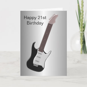 Carte Guitare électrique personnalisée 21e anniversaire
