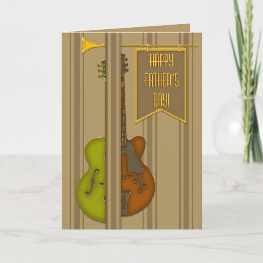 Carte Guitare fractionnée (carte de fête des pères) (Devant)